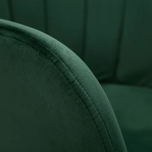 Chaise Design En Tissu Velours Vert Et Métal Noir MILLY outlet soldes 18