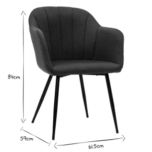 Chaise Design En Tissu Velours Vert Et Métal Noir MILLY outlet soldes 22