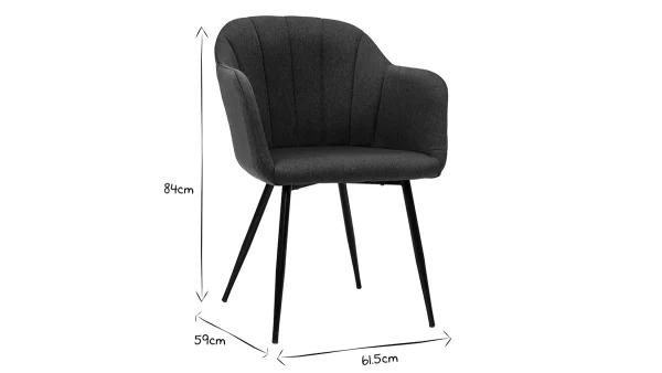 Chaise Design En Tissu Velours Vert Et Métal Noir MILLY outlet soldes 8