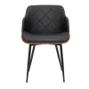 Chaise Design Noir, Bois Foncé Et Métal LUCIEN 23