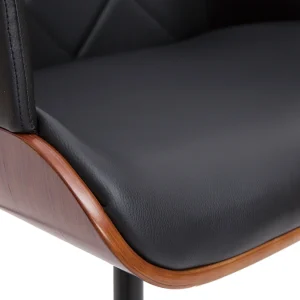 Chaise Design Noir, Bois Foncé Et Métal LUCIEN 17