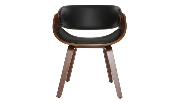 france en ligne Chaise Design Noir Et Bois Foncé Noyer BENT 1