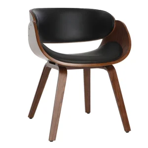 france en ligne Chaise Design Noir Et Bois Foncé Noyer BENT 13