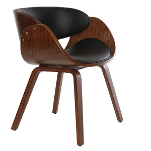 france en ligne Chaise Design Noir Et Bois Foncé Noyer BENT 15