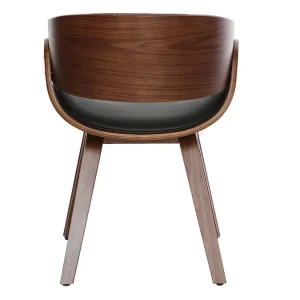 france en ligne Chaise Design Noir Et Bois Foncé Noyer BENT 17
