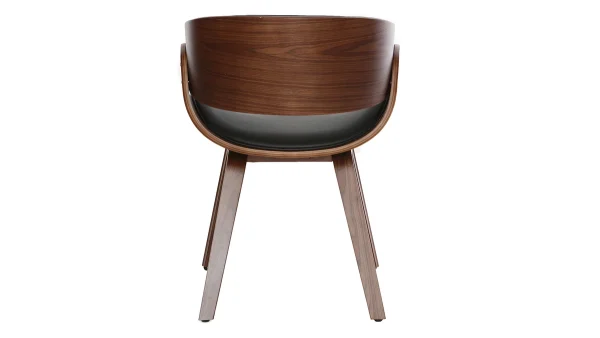 france en ligne Chaise Design Noir Et Bois Foncé Noyer BENT 5