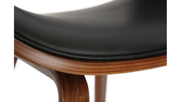 france en ligne Chaise Design Noir Et Bois Foncé Noyer BENT 6