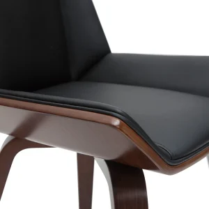 vente chaude Chaise Design Noir Et Bois Foncé Noyer MELKIOR 17