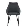 vente luxe pas cher Chaise En Tissu Gris Foncé Et Métal Noir BOOMER 26
