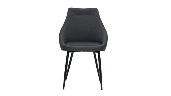 vente luxe pas cher Chaise En Tissu Gris Foncé Et Métal Noir BOOMER 1
