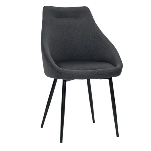 vente luxe pas cher Chaise En Tissu Gris Foncé Et Métal Noir BOOMER 10