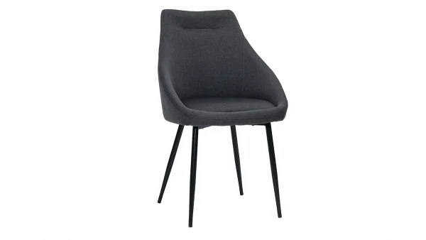vente luxe pas cher Chaise En Tissu Gris Foncé Et Métal Noir BOOMER 3