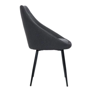 vente luxe pas cher Chaise En Tissu Gris Foncé Et Métal Noir BOOMER 12