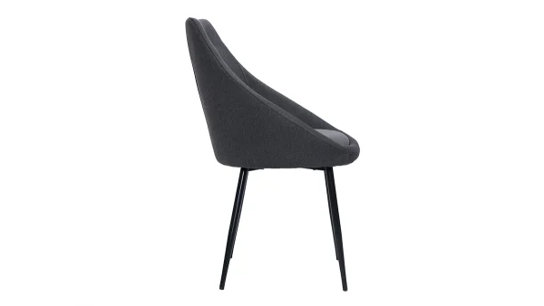 vente luxe pas cher Chaise En Tissu Gris Foncé Et Métal Noir BOOMER 4