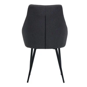 vente luxe pas cher Chaise En Tissu Gris Foncé Et Métal Noir BOOMER 14