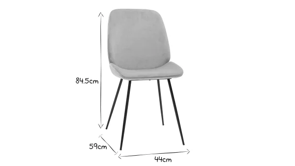 qualité d’originales Chaise En Toissu Velours Taupe Et Métal Noir (lot De 2) KAOLY 8