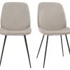 qualité d’originales Chaise En Toissu Velours Taupe Et Métal Noir (lot De 2) KAOLY 28