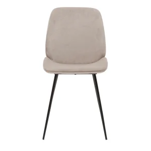qualité d’originales Chaise En Toissu Velours Taupe Et Métal Noir (lot De 2) KAOLY 12