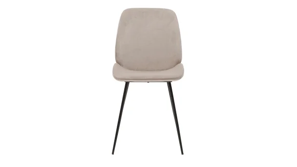 qualité d’originales Chaise En Toissu Velours Taupe Et Métal Noir (lot De 2) KAOLY 3