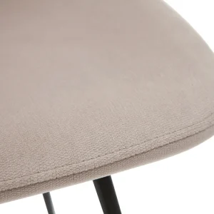 qualité d’originales Chaise En Toissu Velours Taupe Et Métal Noir (lot De 2) KAOLY 20