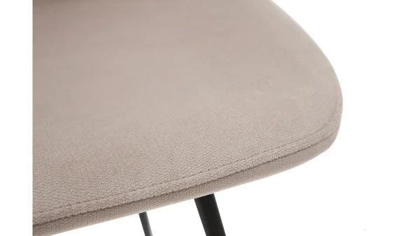qualité d’originales Chaise En Toissu Velours Taupe Et Métal Noir (lot De 2) KAOLY 7