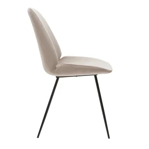 qualité d’originales Chaise En Toissu Velours Taupe Et Métal Noir (lot De 2) KAOLY 16