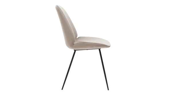 qualité d’originales Chaise En Toissu Velours Taupe Et Métal Noir (lot De 2) KAOLY 5