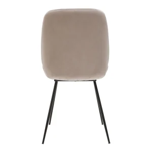 qualité d’originales Chaise En Toissu Velours Taupe Et Métal Noir (lot De 2) KAOLY 18
