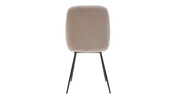 qualité d’originales Chaise En Toissu Velours Taupe Et Métal Noir (lot De 2) KAOLY 6