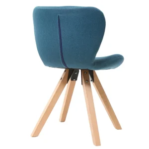 Chaise Scandinave En Tissu Bleu Canard Et Bois Clair Massif ANYA remise en ligne 12