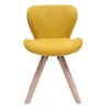 Chaise Scandinave En Tissu Effet Velours Jaune Moutarde Et Bois Clair Massif ANYA dernière tendance 28