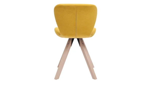 Chaise Scandinave En Tissu Effet Velours Jaune Moutarde Et Bois Clair Massif ANYA dernière tendance 5