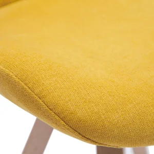 Chaise Scandinave En Tissu Effet Velours Jaune Moutarde Et Bois Clair Massif ANYA dernière tendance 16