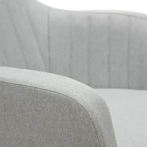excellente qualité Chaise Scandinave En Tissu Gris Clair Et Bois Clair Chêne Massif ALEYNA 18