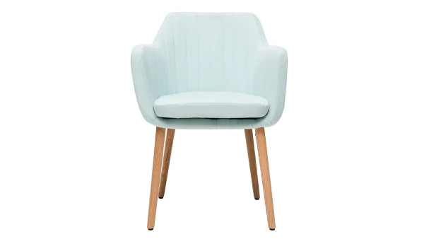 Chaise Scandinave En Tissu Menthe à L’eau Et Bois Clair Massif ALEYNA 1
