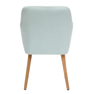 Chaise Scandinave En Tissu Menthe à L’eau Et Bois Clair Massif ALEYNA 16