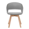 Chaise Scandinave Gris Et Bois Clair Massif PRISMA luxe soldes 32