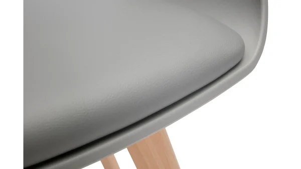 Chaise Scandinave Gris Et Bois Clair Massif PRISMA luxe soldes 6
