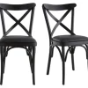Chaises Bistrot En Bois Noir (lot De 2) MARCEL site pas cher 25