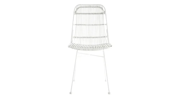 vente luxe pas cher Chaises Blanches En Rotin Et Métal (lot De 2) MALACCA – Miliboo & Stéphane Plaza 3