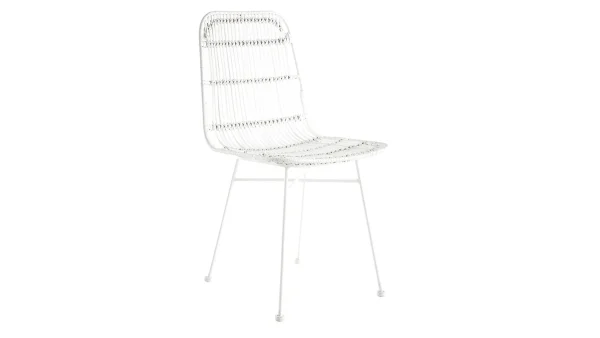 vente luxe pas cher Chaises Blanches En Rotin Et Métal (lot De 2) MALACCA – Miliboo & Stéphane Plaza 4