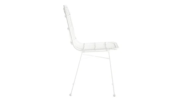 vente luxe pas cher Chaises Blanches En Rotin Et Métal (lot De 2) MALACCA – Miliboo & Stéphane Plaza 5