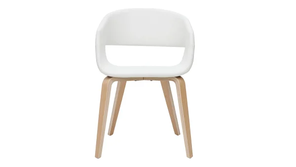 Authentic Original licence Chaises Design Blanc Et Bois Clair (lot De 2) SLAM 3