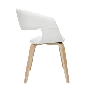 Authentic Original licence Chaises Design Blanc Et Bois Clair (lot De 2) SLAM 15