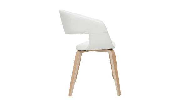 Authentic Original licence Chaises Design Blanc Et Bois Clair (lot De 2) SLAM 5