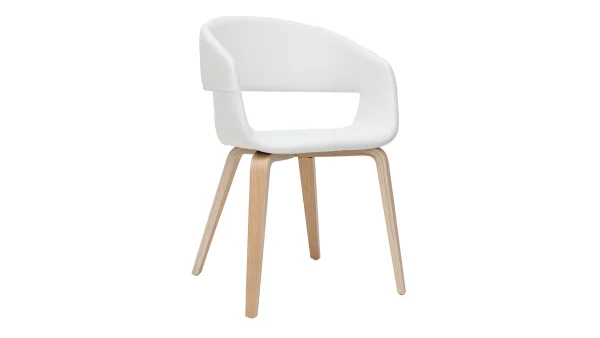 Authentic Original licence Chaises Design Blanc Et Bois Clair (lot De 2) SLAM 4