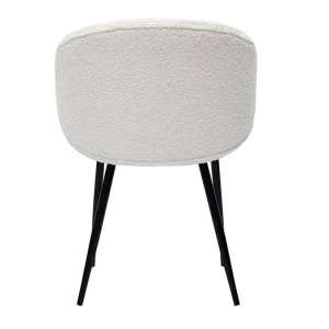 Chaises Design En Tissu Effet Laine Bouclée écru Et Métal Noir (lot De 2) ROSALIE 15