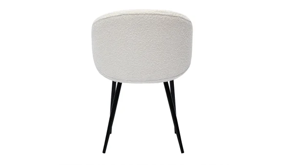Chaises Design En Tissu Effet Laine Bouclée écru Et Métal Noir (lot De 2) ROSALIE 5