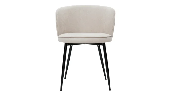belle Chaises Design En Tissu Effet Velours Beige Et Métal Noir (lot De 2) SERIF 3