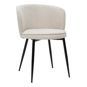 belle Chaises Design En Tissu Effet Velours Beige Et Métal Noir (lot De 2) SERIF 16
